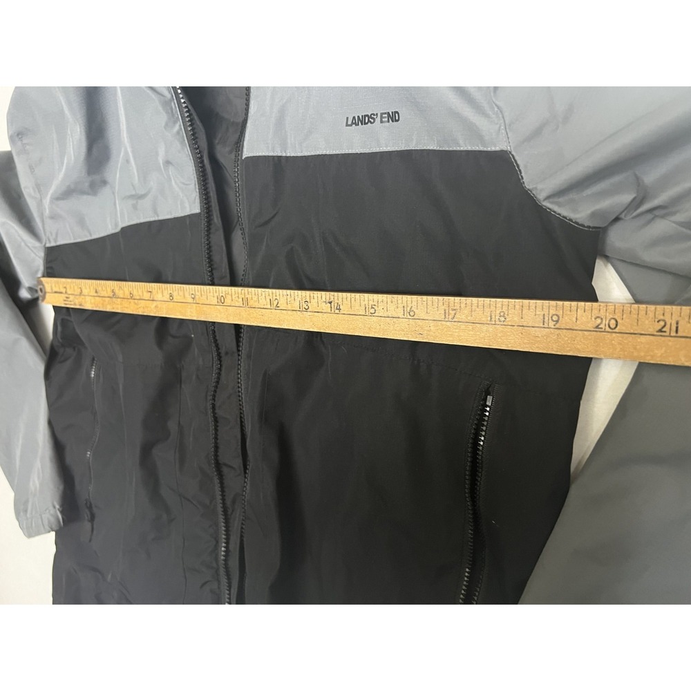 Lands' End Hooded Jacket Black/Grey Zip Up - See Measurements for Size - Picture 7 of 7